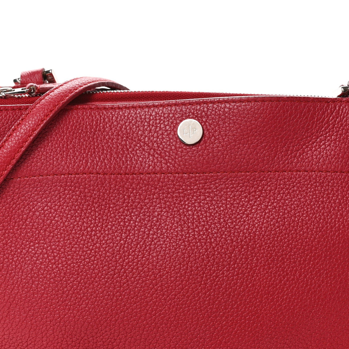 Loro Piana Grained Calfskin Milky Way Shoulder Bag Red