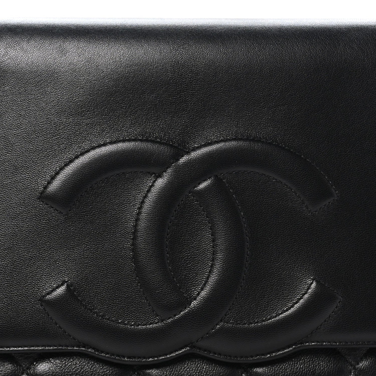 Chanel Goatskin Quilted Timeless CC Clutch Black