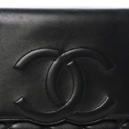 Chanel Goatskin Quilted Timeless CC Clutch Black