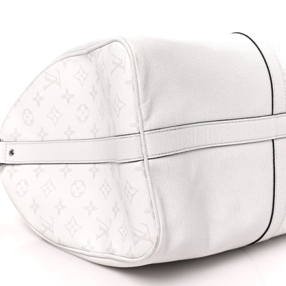 Louis Vuitton Monogram Taiga Keepall Bandouliere 45 Duffel White