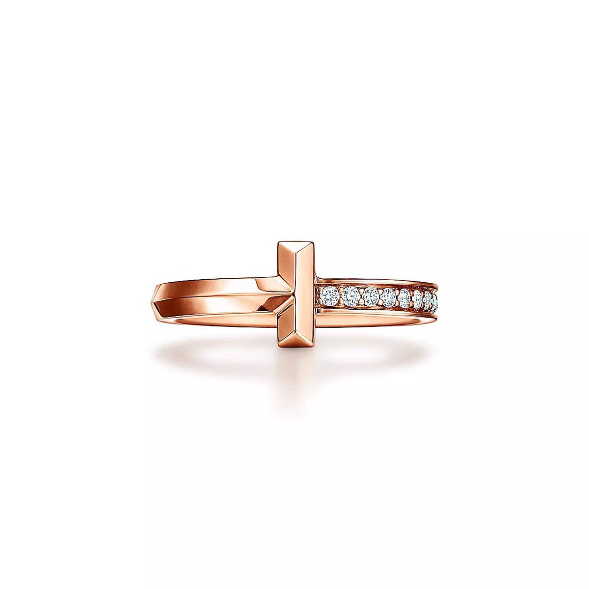 18K Gold Diamond Tiffany T1 Ring