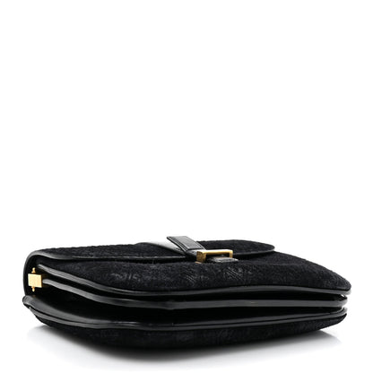 Saint Laurent Suede Le Monogramme Satchel Black