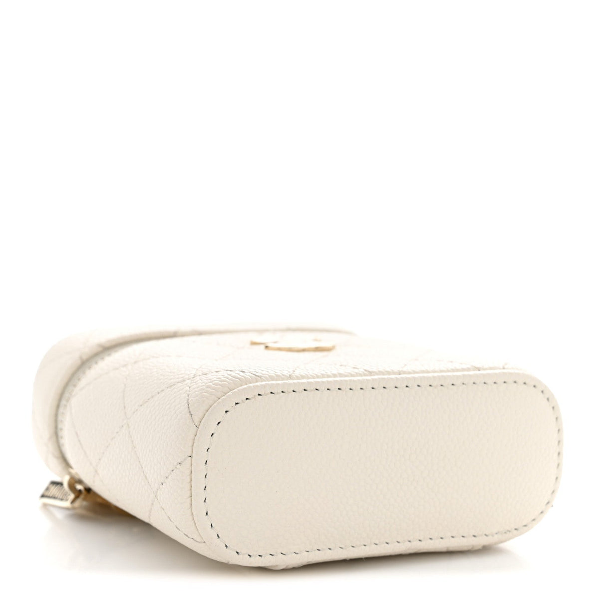 Chanel Caviar Quilted Small Handle With Care Vanity Case White