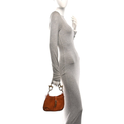 Gucci Calfskin Mini Piston Lock Jackie O Hobo Tan
