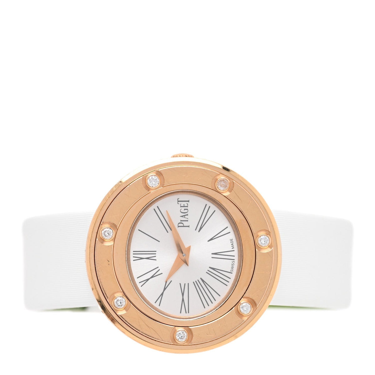 Piaget 18K Rose Gold Satin Diamond 29mm Possession Quartz Watch White