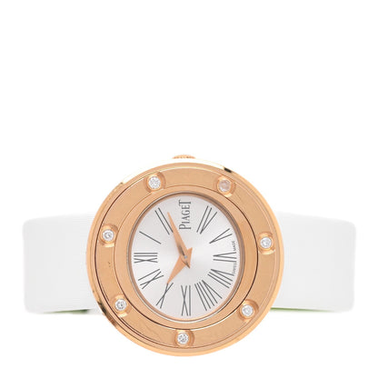 Piaget 18K Rose Gold Satin Diamond 29mm Possession Quartz Watch White