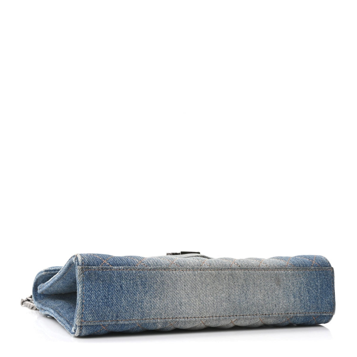 Saint Laurent Denim Mixed Matelasse Triquilt Medium Envelope Satchel Blue