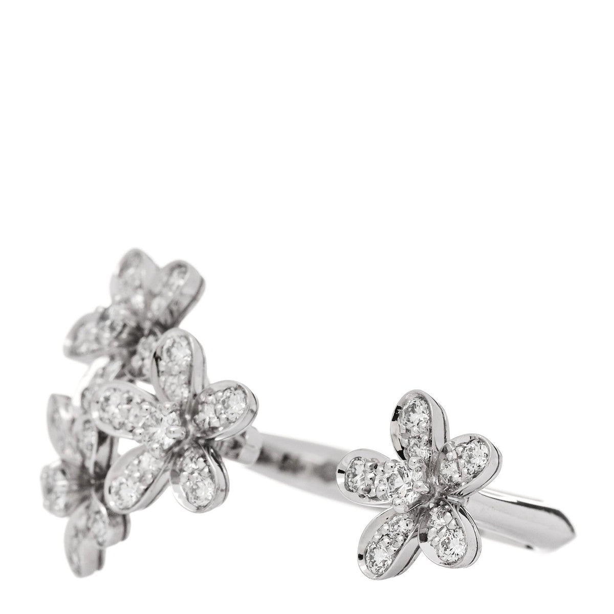 Van Cleef & Arpels 18K White Gold Diamond Socrate Ring 50 5.25