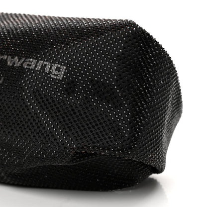 Alexander Wang Satin Crystal Rhinestone Mini Scrunchie Clutch Black