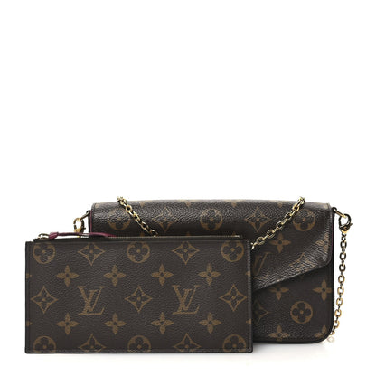 Louis Vuitton Monogram Pochette Felicie Chain Wallet Fuchsia