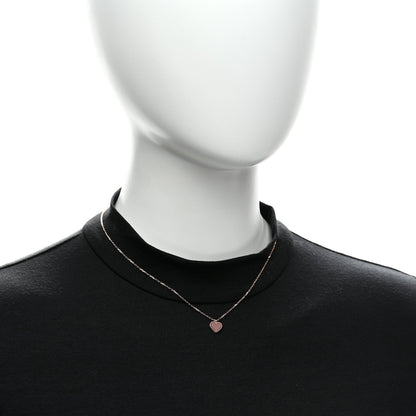 Van Cleef & Arpels 18K Rose Gold Carnelian Sweet Alhambra Heart Pendant Necklace