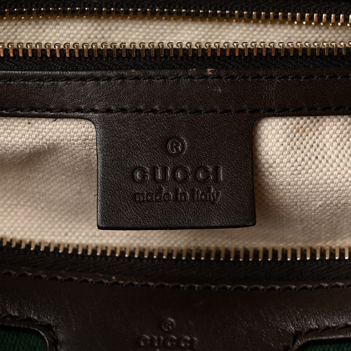 Gucci Monogram Vintage Web Medium Boston Dark Brown