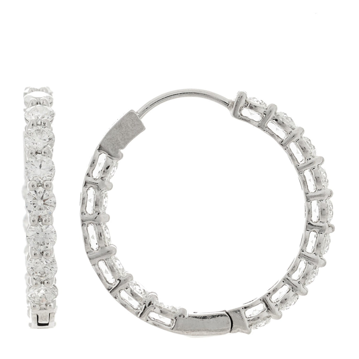 Tiffany Platinum Diamond 2.39ctw Inside-Out Hoop Earrings