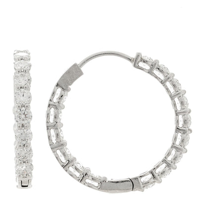 Tiffany Platinum Diamond 2.39ctw Inside-Out Hoop Earrings