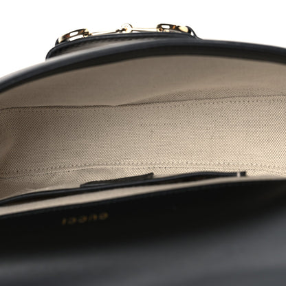 Gucci GG Supreme Horsebit 1955 Small Shoulder Bag Beige Black