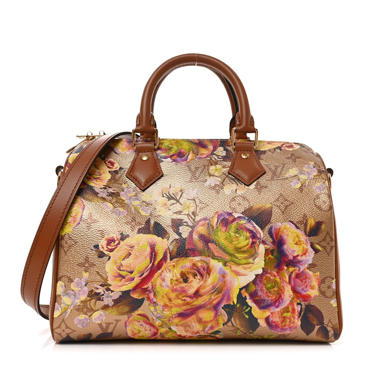 Louis Vuitton Canvas Monogram LV Garden Speedy Bandouliere 25 Gold