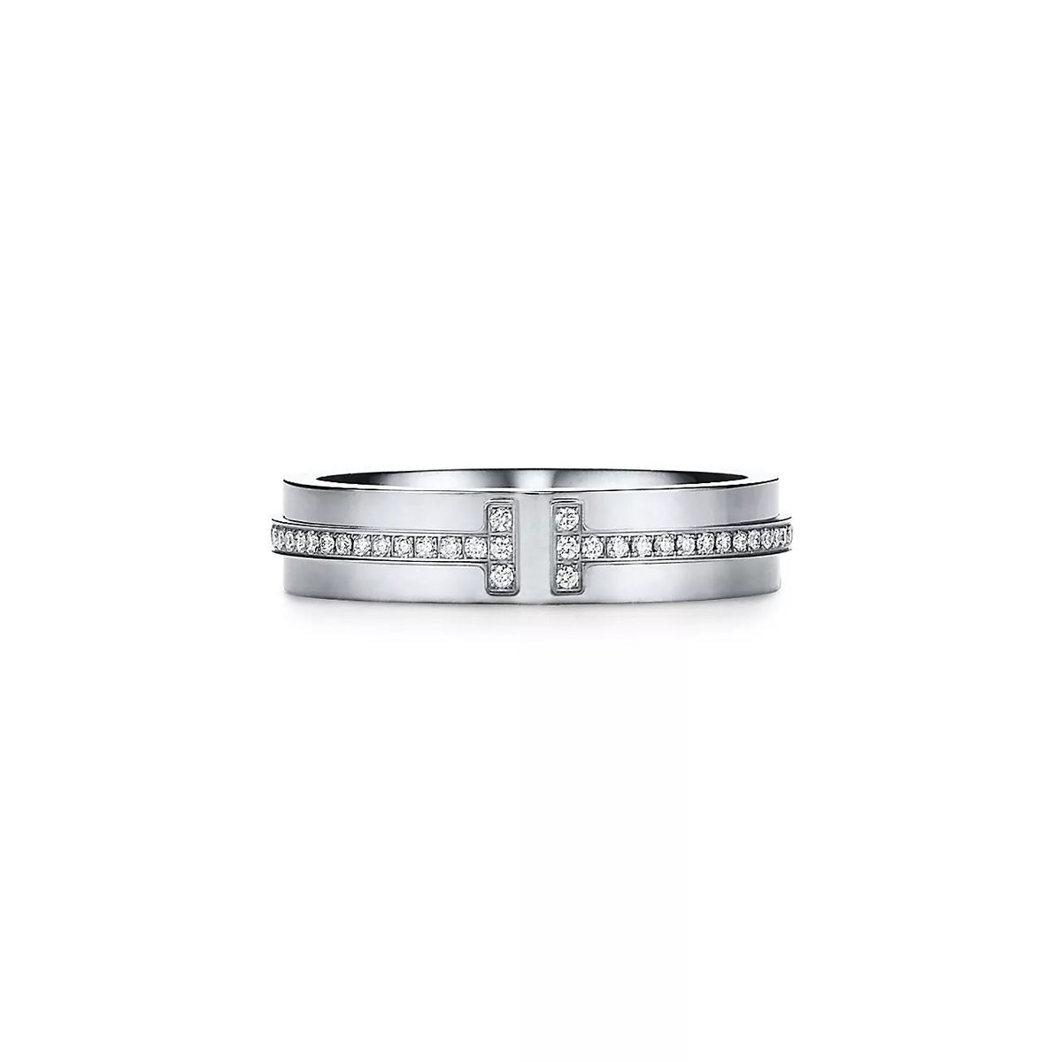 18K Gold Diamond Tiffany T Ring
