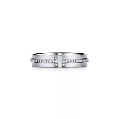 18K Gold Diamond Tiffany T Ring