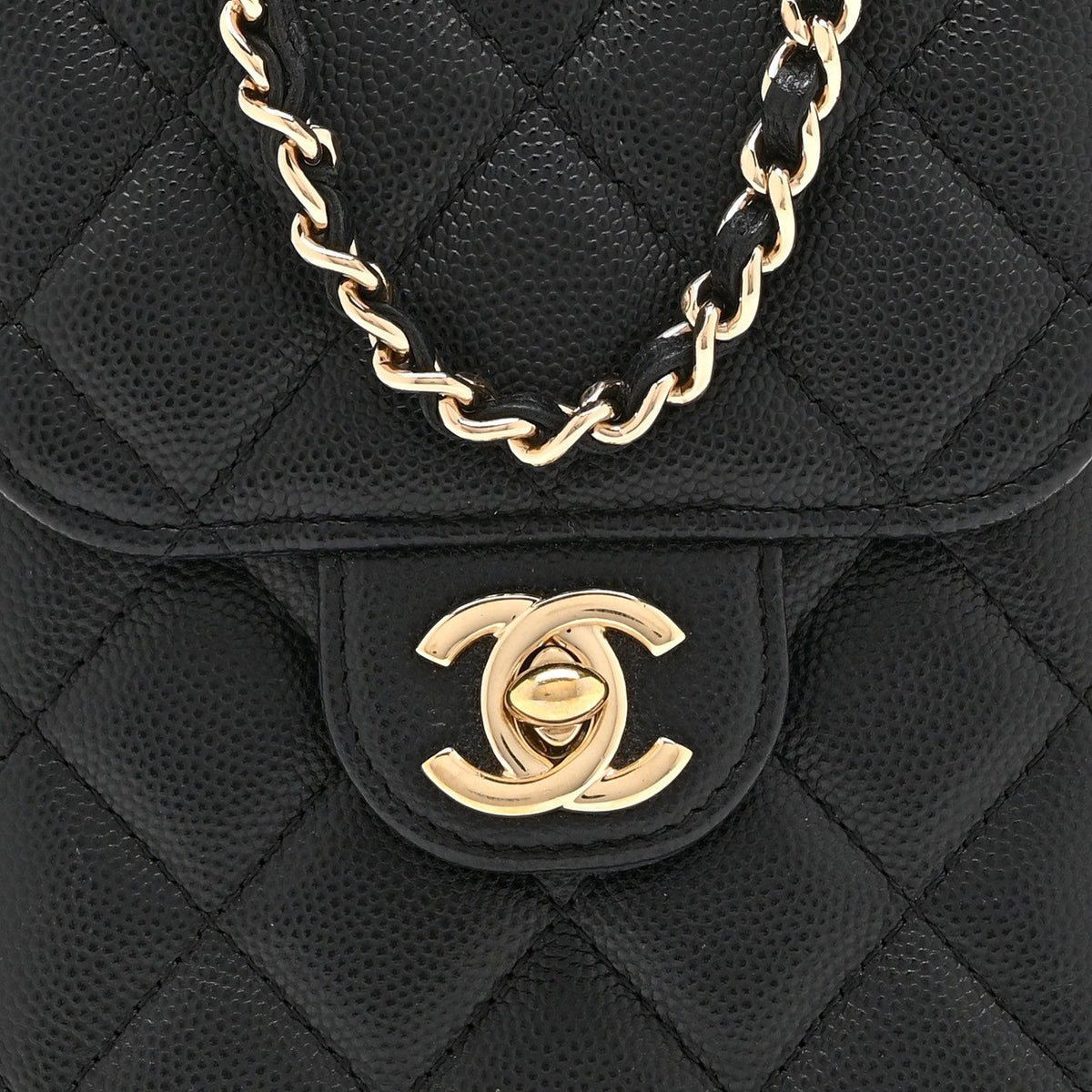 Chanel Caviar Quilted Classic Phone Holder Black