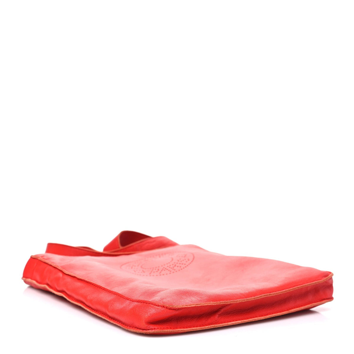 Hermes Lambskin Clou De Selle Pouch Rouge