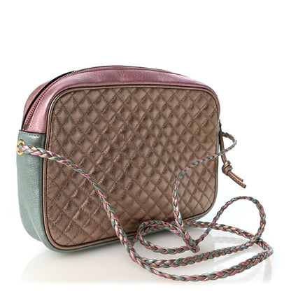 Gucci Laminated Nappa Trapuntata Small Zumi Shoulder Bag Rosa Lago Rame