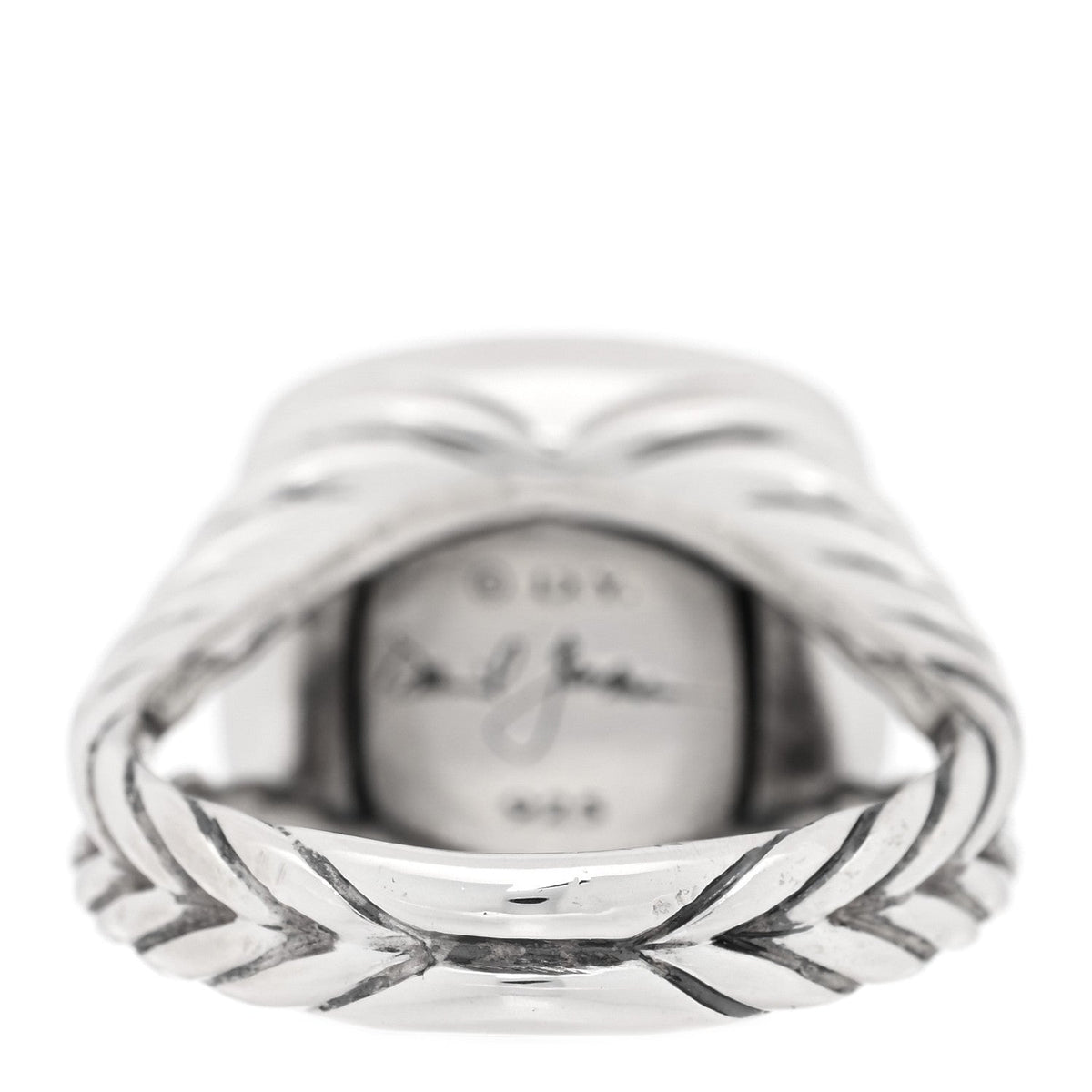 David Yurman Sterling Silver Diamond Black Orchid 11mm Albion Ring 51 5.75