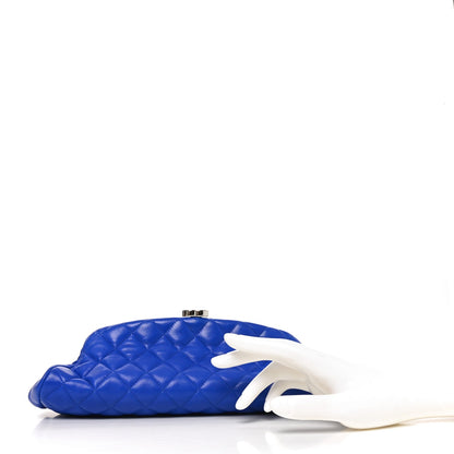 Chanel Lambskin Quilted Timeless Clutch Blue