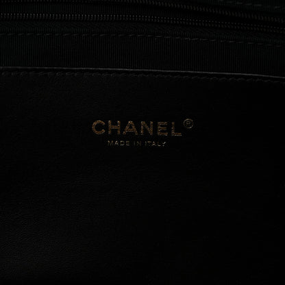 Chanel Denim Calfskin Quilted Small Deauville Tote Black