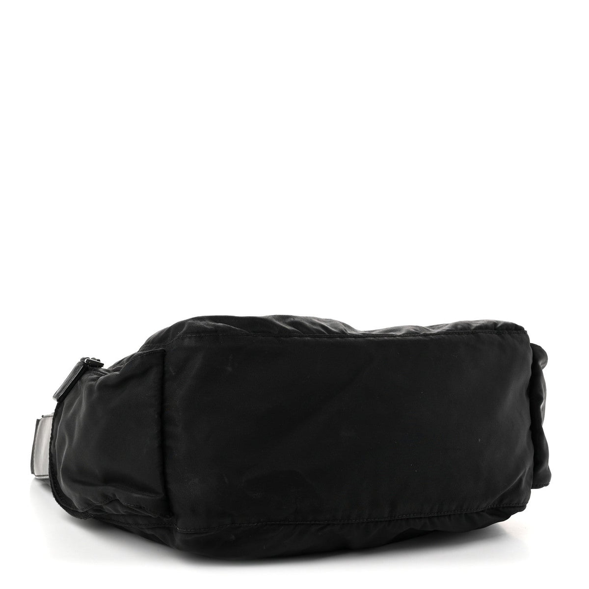 Prada Re-Nylon Vela Saffiano Pocket Double Zip Shoulder Bag Black