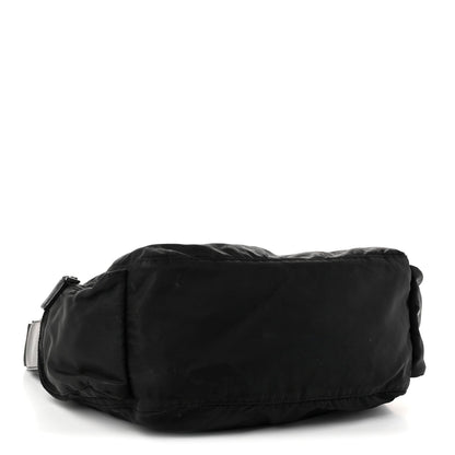 Prada Re-Nylon Vela Saffiano Pocket Double Zip Shoulder Bag Black