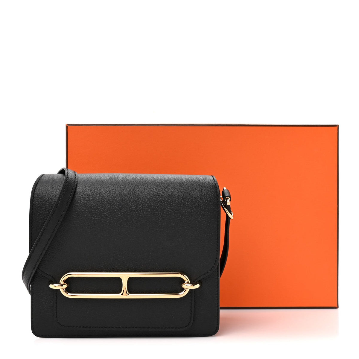 Hermes Evergrain Mini Sac Roulis Black
