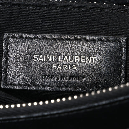Saint Laurent Calfskin Y Quilted Monogram Medium Loulou Chain Satchel Black
