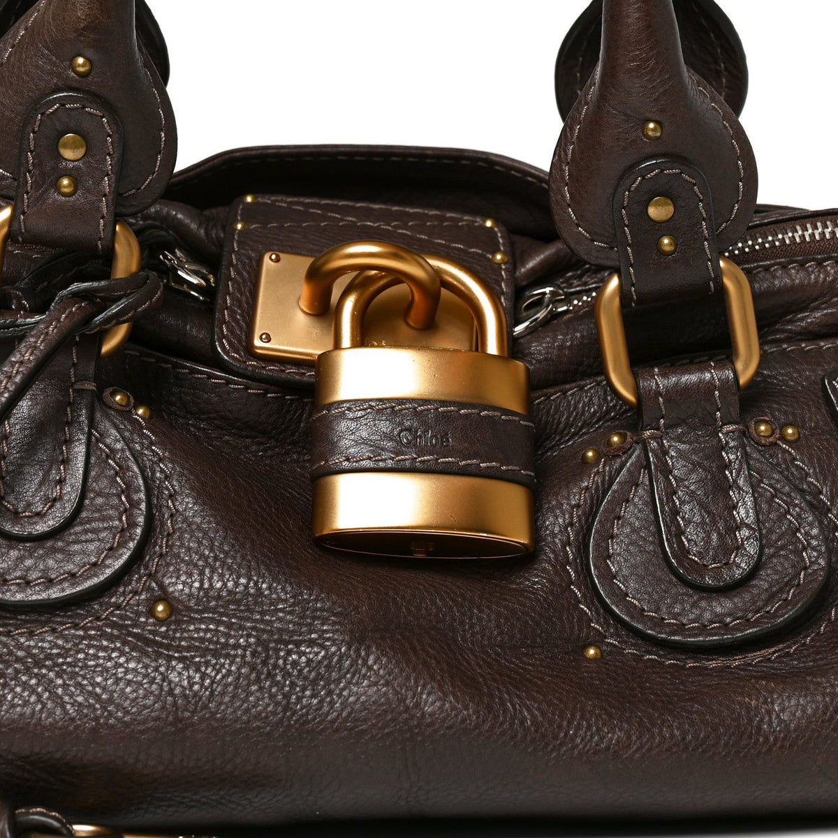 Chloe Calfskin Medium Paddington Satchel Chocolate