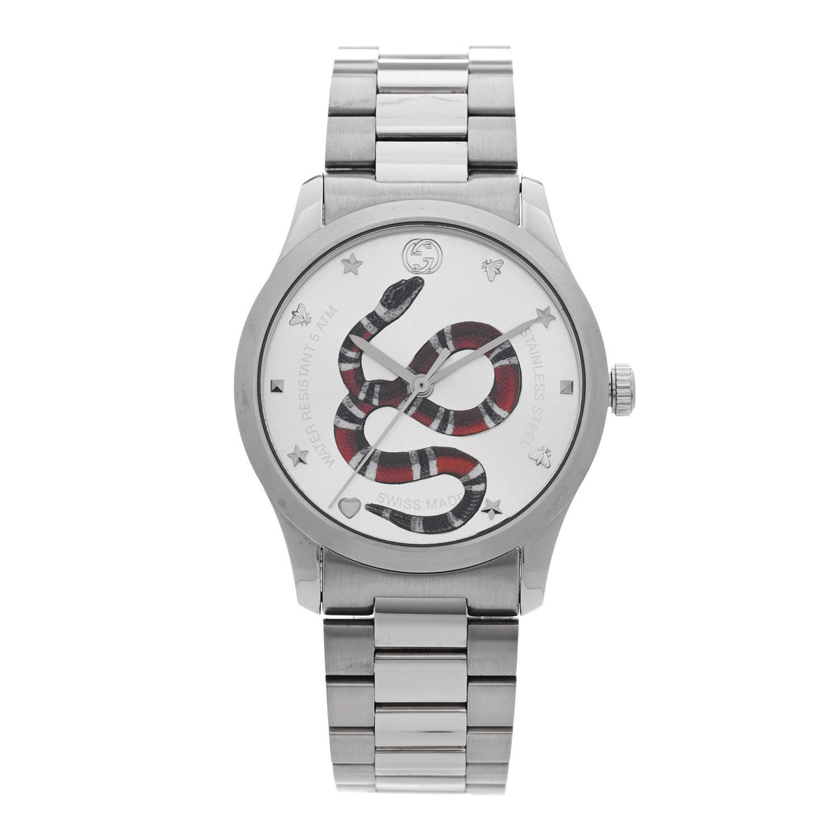 Gucci Stainless Steel 38mm G-Timeless Snake Quartz Watch