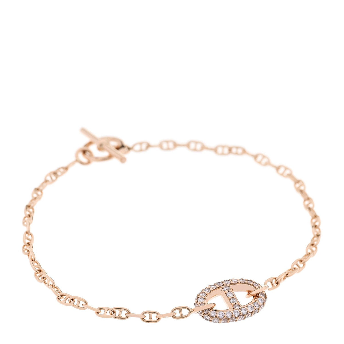 Hermes 18K Rose Gold Diamond Farandole Bracelet ST