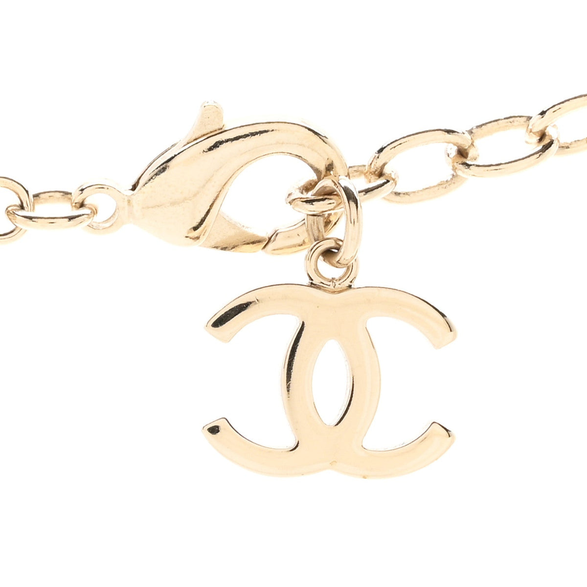 Chanel Metal Crystal CC Choker Necklace Gold
