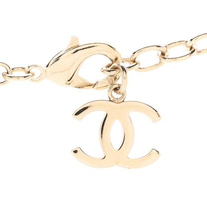 Chanel Metal Crystal CC Choker Necklace Gold
