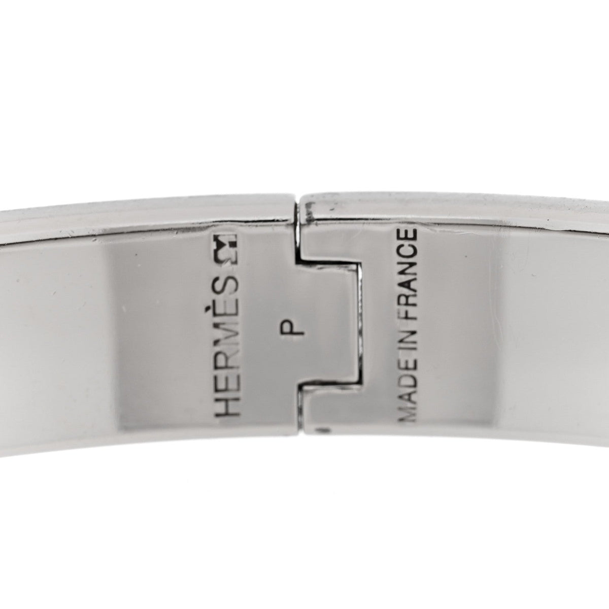 Hermes Enamel Narrow Clic Clac H Bracelet GM Black White