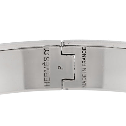 Hermes Enamel Narrow Clic Clac H Bracelet GM Black White