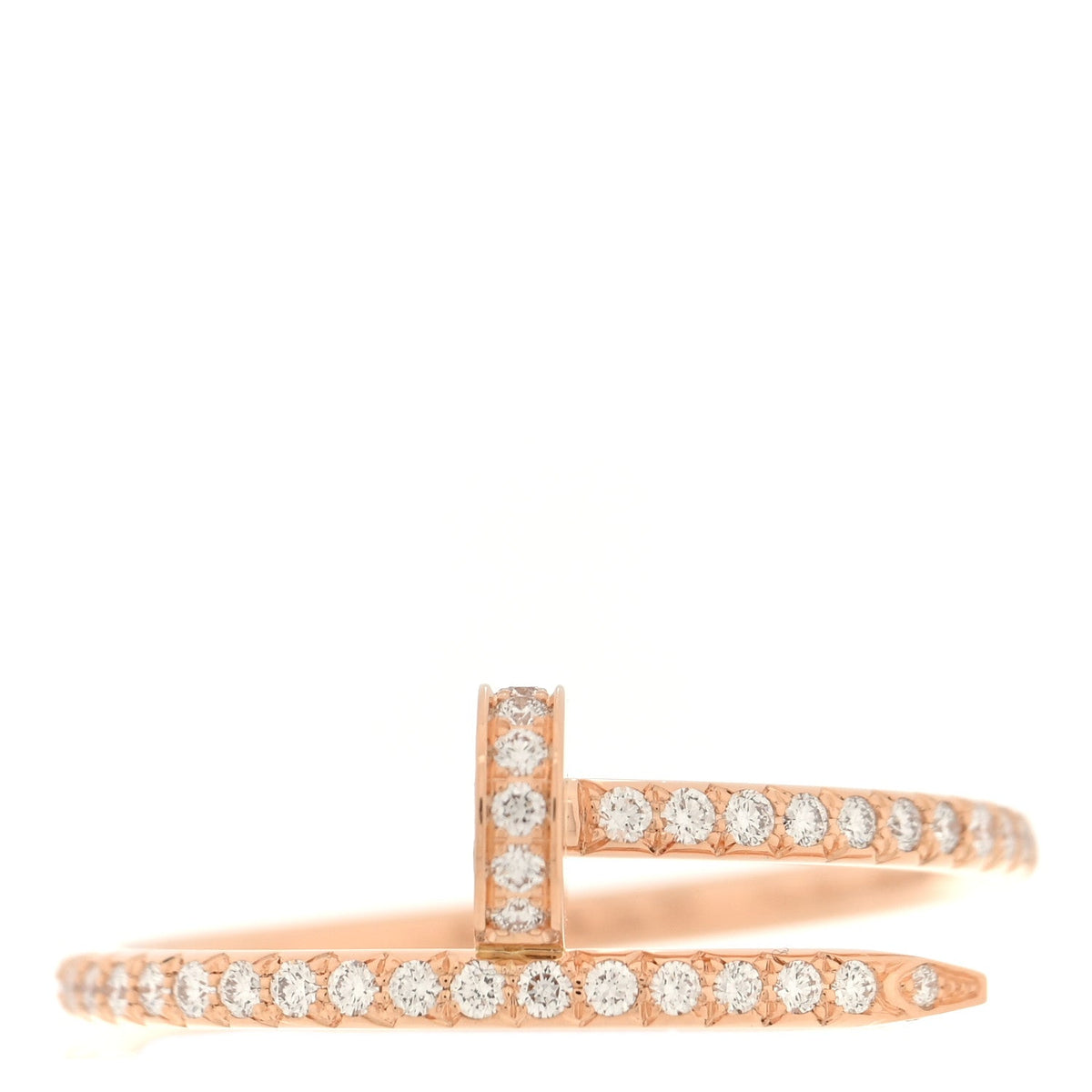 Cartier 18K Pink Gold Diamond Juste Un Clou Paved Ring