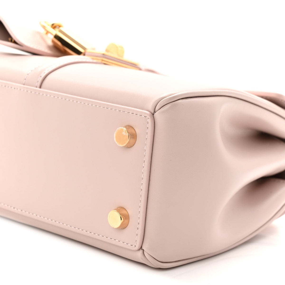 Celine Satinated Calfskin Mini 16 Top Handle Bag Bleached Pink