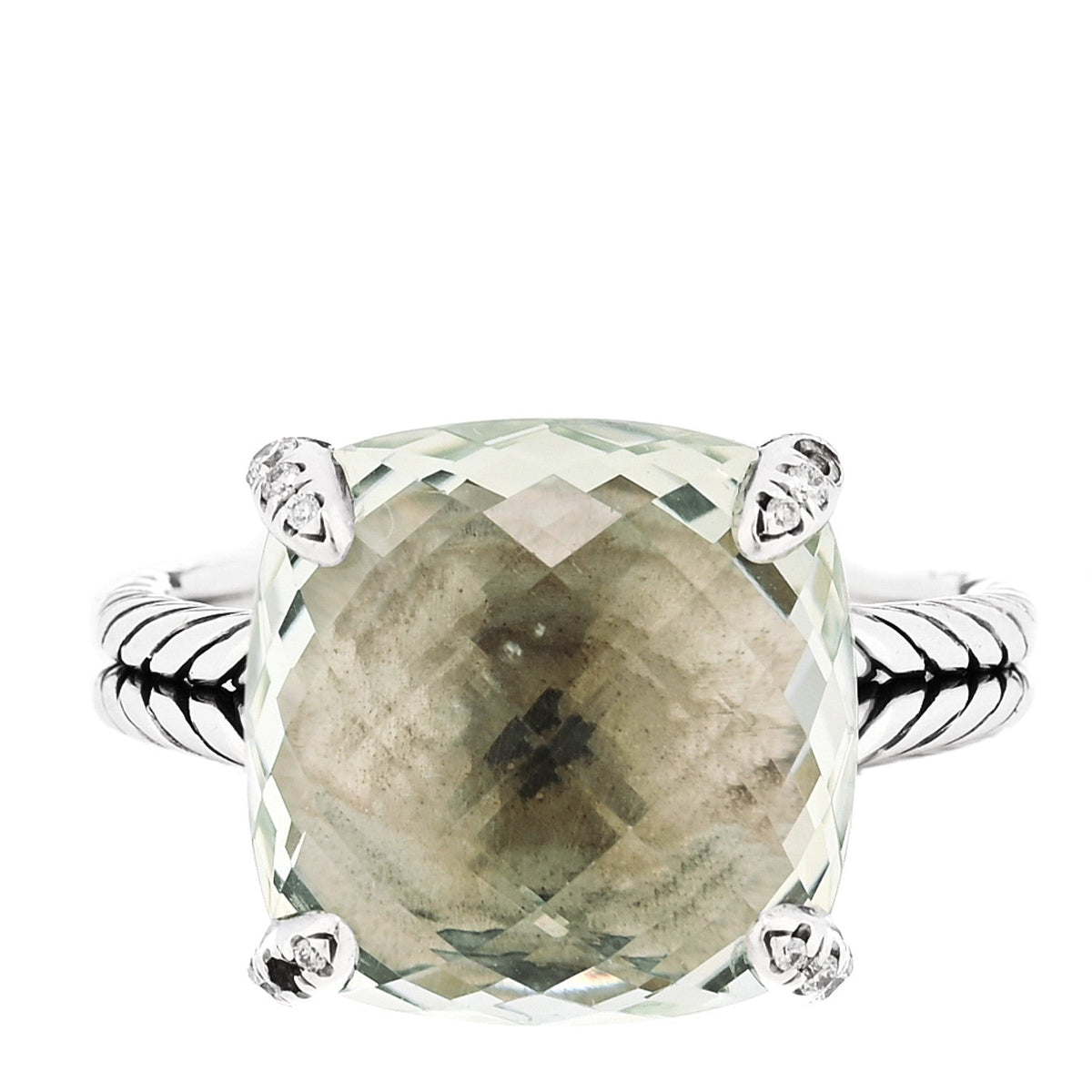 David Yurman Sterling Silver Diamond 14mm Chatelaine Ring 60 9