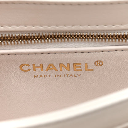 Chanel Lambskin Lacquered Quilted Small Trendy CC Flap Bag White