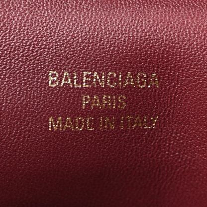 Balenciaga Shiny Calfskin Crocodile Embossed Mini Rodeo Top Handle Bag Dark Burgundy