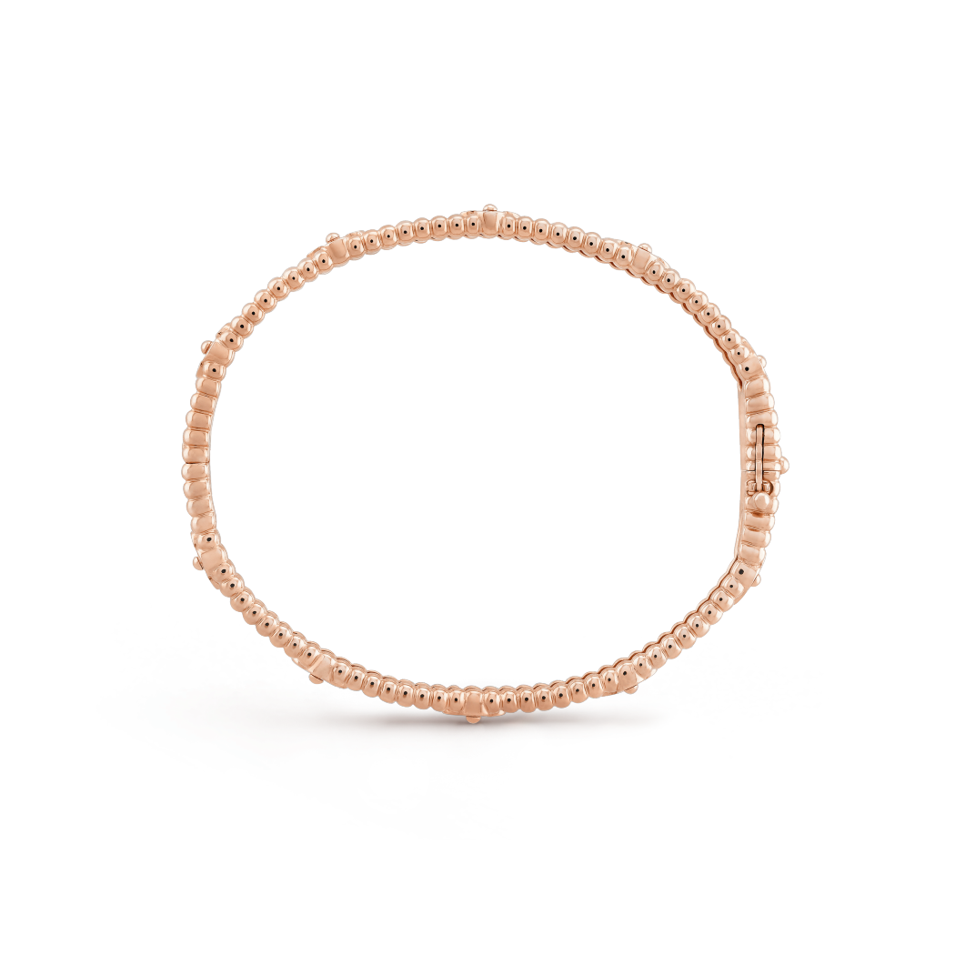 18K Gold Diamonds VCA Perlée Sweet Clovers Bracelet