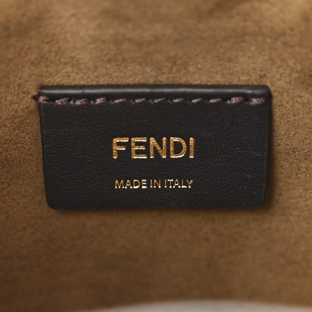 Fendi Vitello Grace Velluto FF Mini Mon Tresor Bucket Bag Dusty Blue Brown