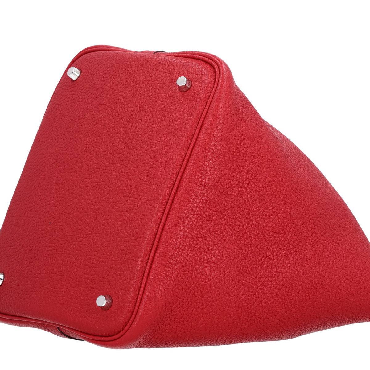 Hermes Taurillon Clemence 22cm Picotin Lock Bag Rouge Casaque