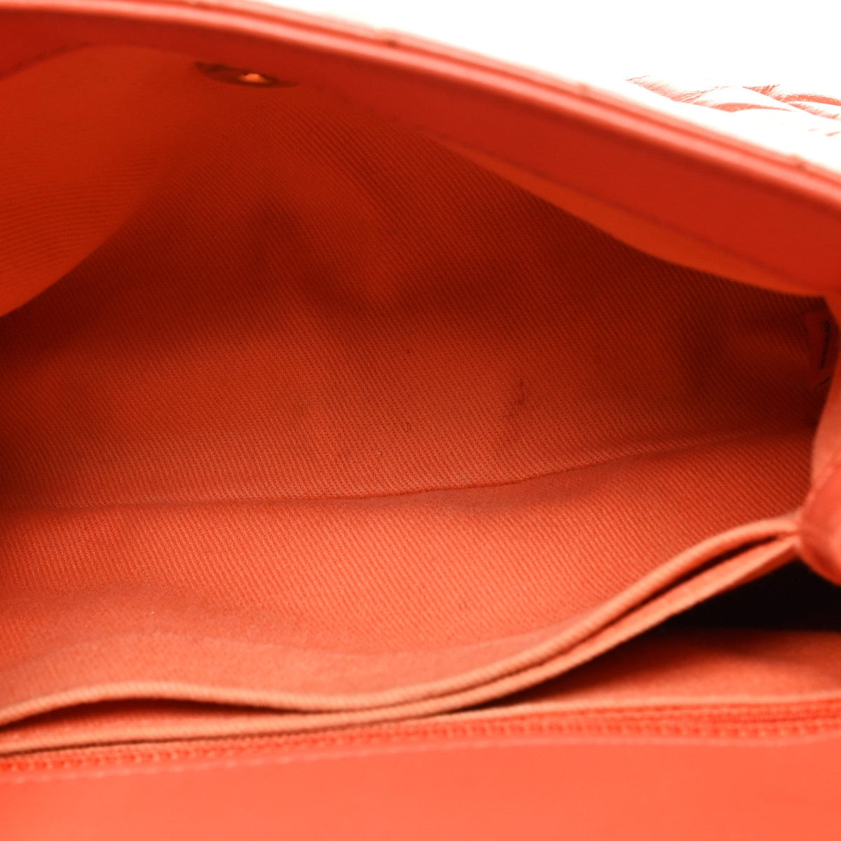 Chanel Aged Calfskin Chevron Quilted Mini Coco Handle Flap Orange