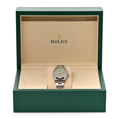 Rolex Stainless Steel 31mm Oyster Perpetual Watch Pistachio 277200