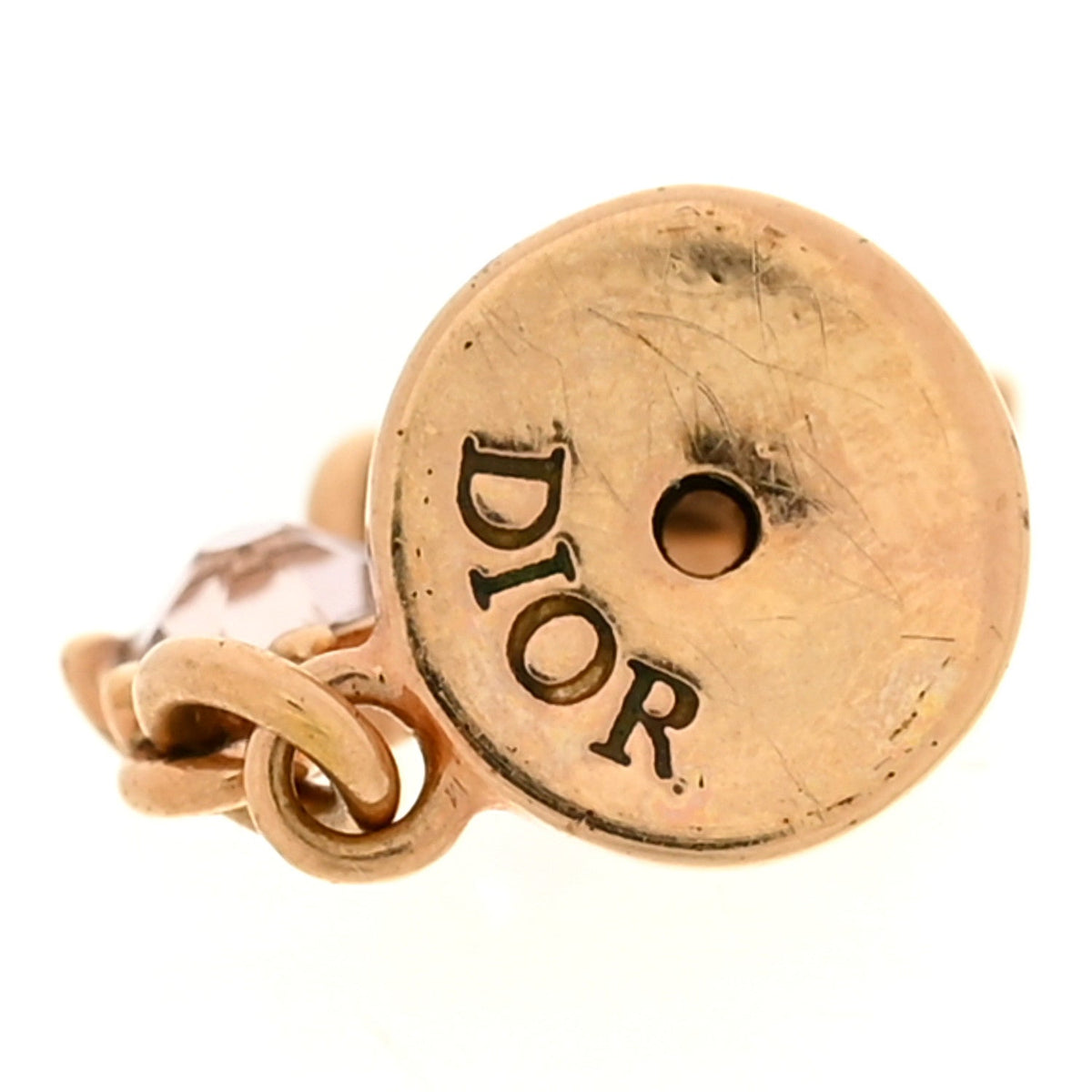 Christian DiorCrystal CD Drop Earrings Rose Gold Pink